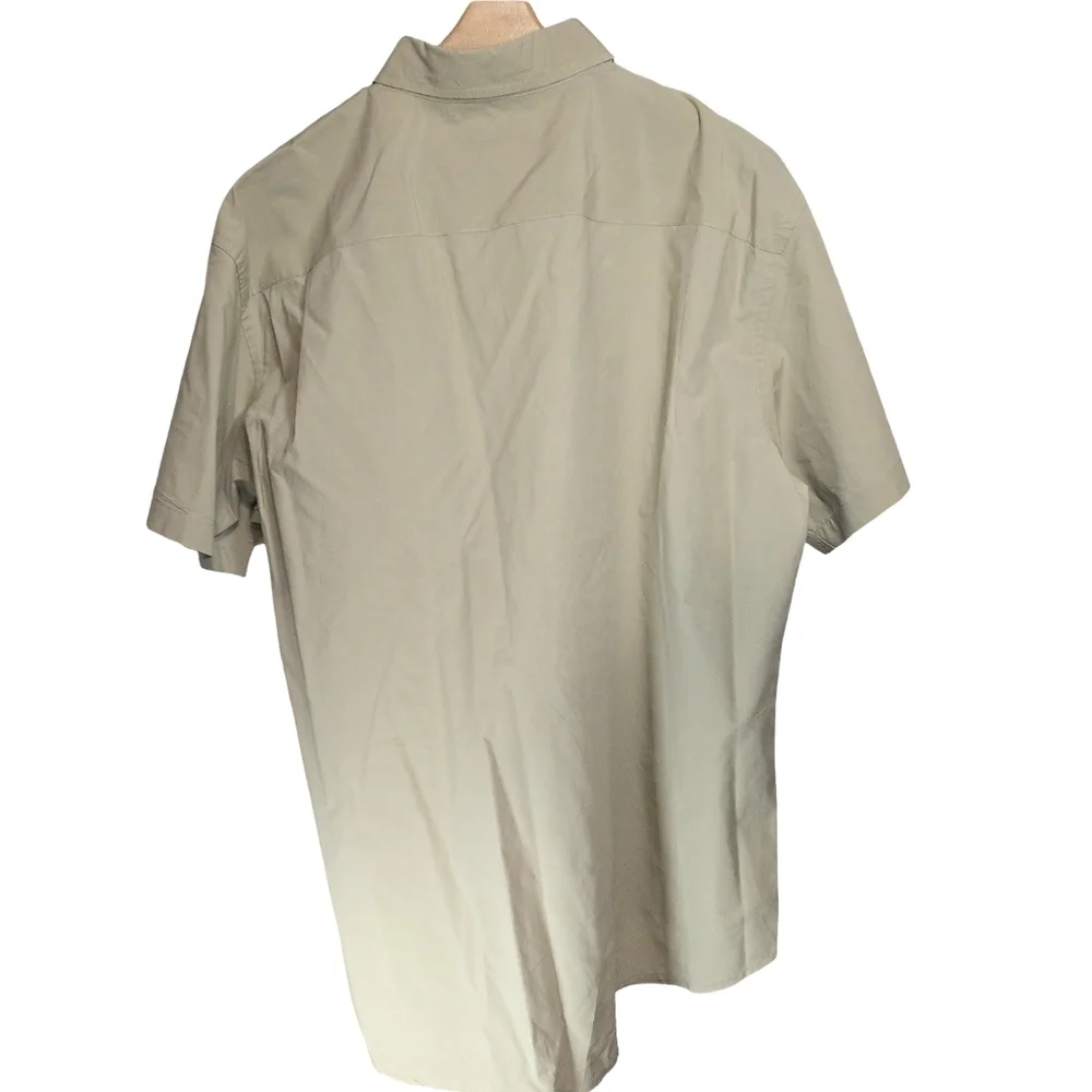 J. Crew Men's Beige Short Sleeve Button-Down Shirt Size XL